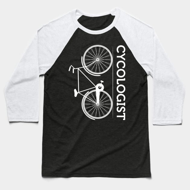 Funny Cycologist Bike Baseball T-Shirt by Bequeen